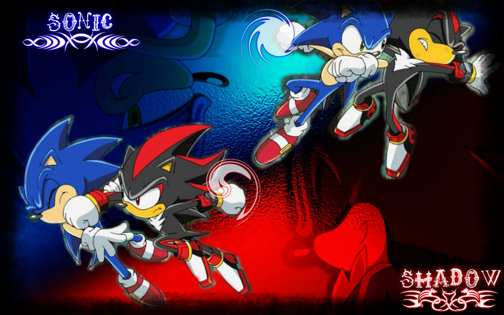 Sonic VS Shadow Wallpaper by LaryTheHedgehog09 on