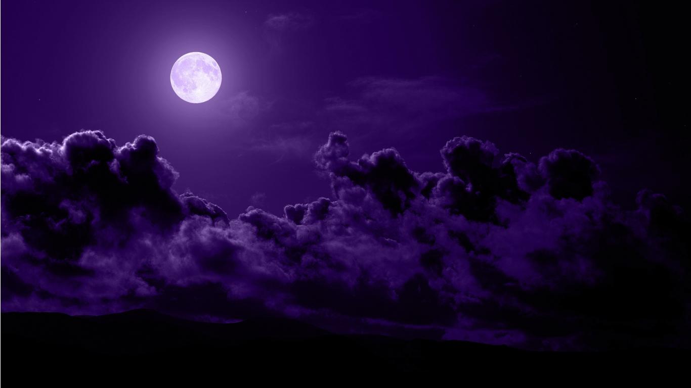Purple Moon Wallpaper HD In Space Imageci