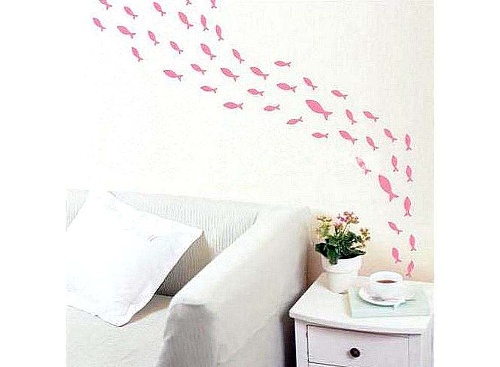 Small Fish Pattern Graffiti Removable Wallpaper JH098 Buy at lowest 980x720