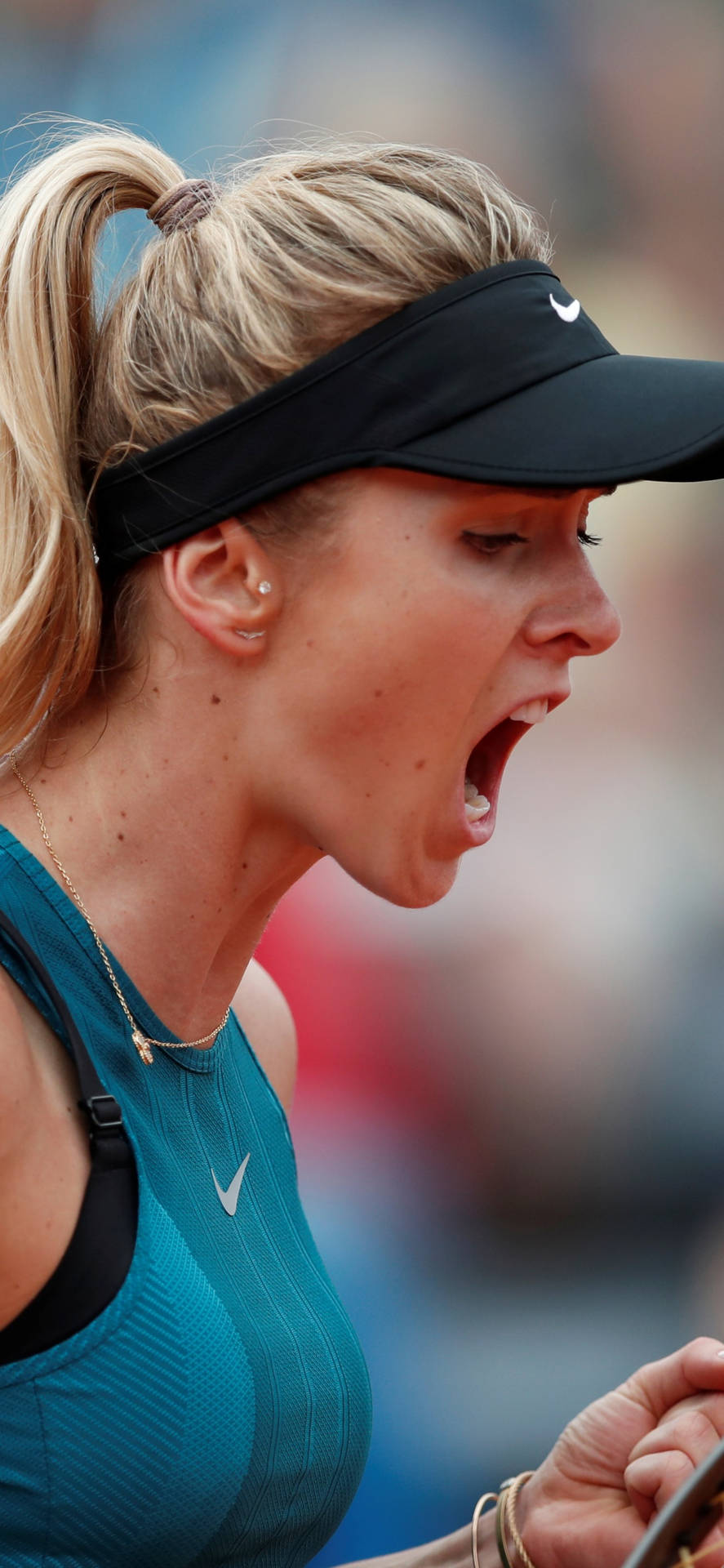 Elina Svitolina S Side Profile While Shouting Wallpaper