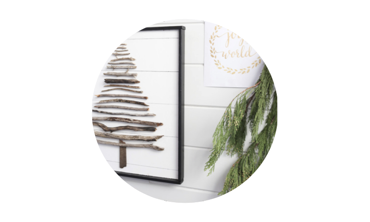 Diy Twig Tree With Faux Shiplap Background