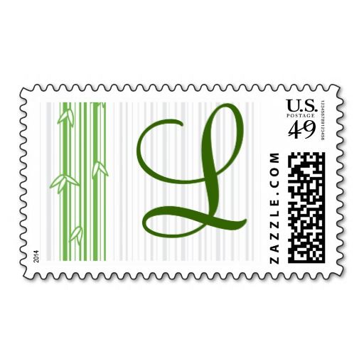 Monogram With Bamboo Background Letter L Postage Stamps We Are Given