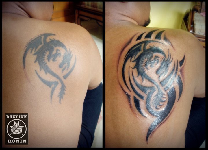 Best Tattoo Designs  Beautiful TribalDragon  Angel Tattoos For Cool Body  ArtFree by DOLLY AHMED