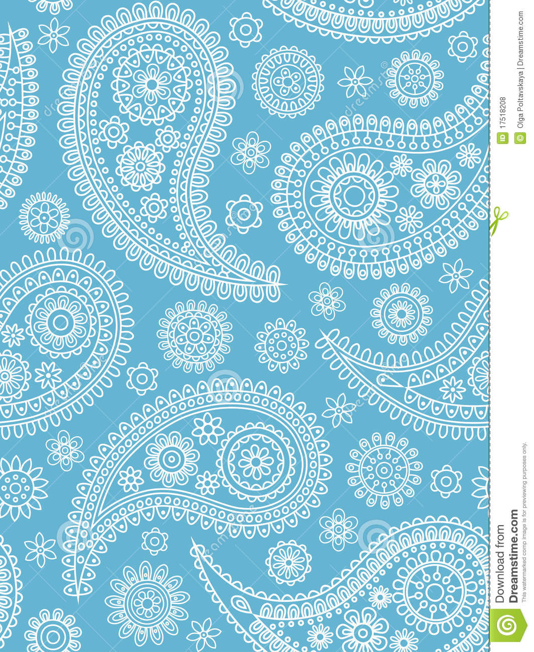 Blue Paisley Wallpaper Pattern