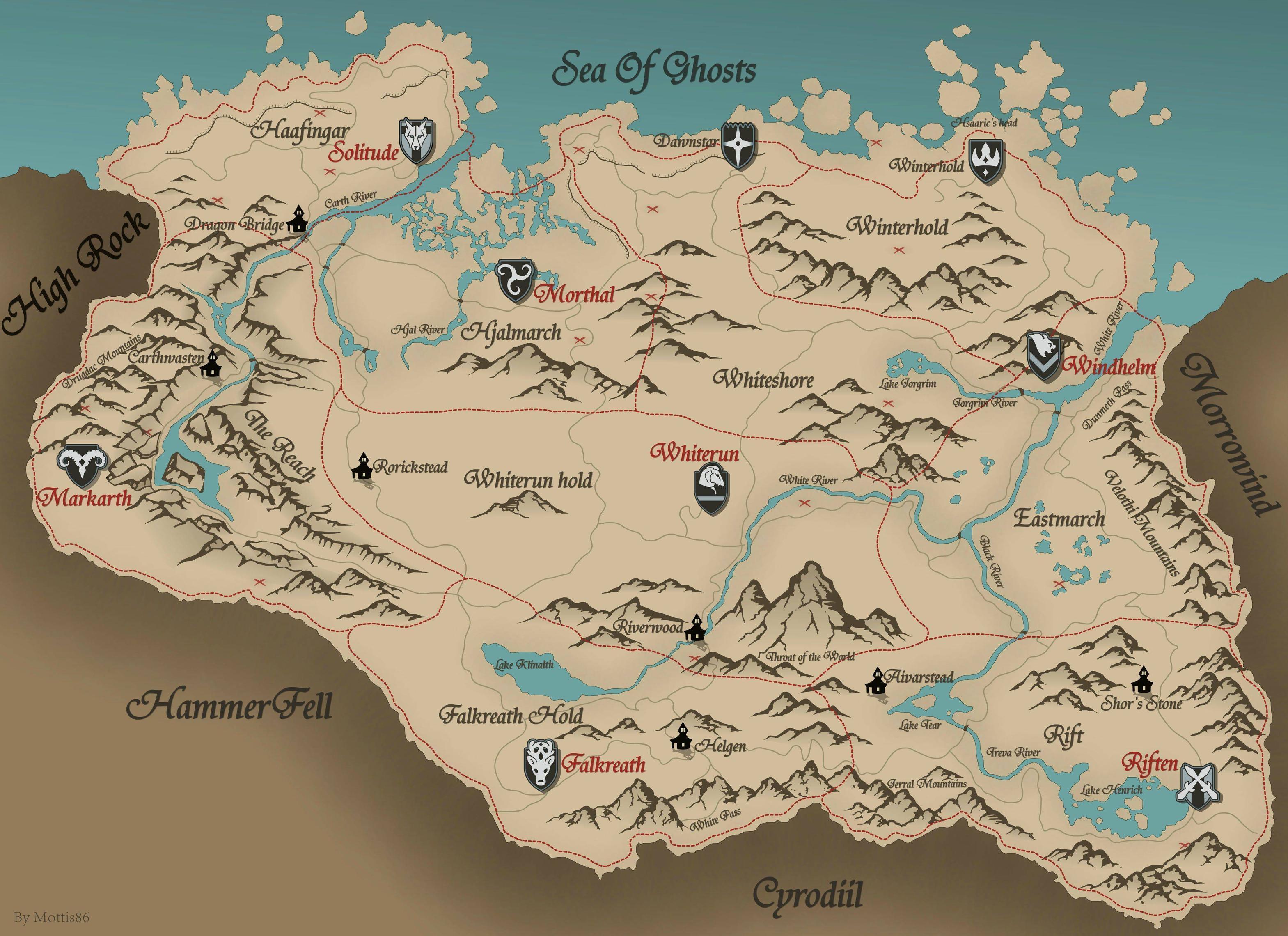 Skyrim Map Wallpaper
