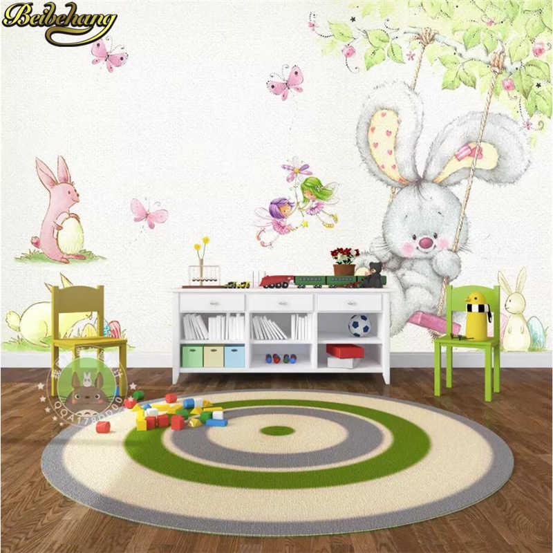 Beibehang Custom Cartoon Cute Bunny Wallpaper For Living Room