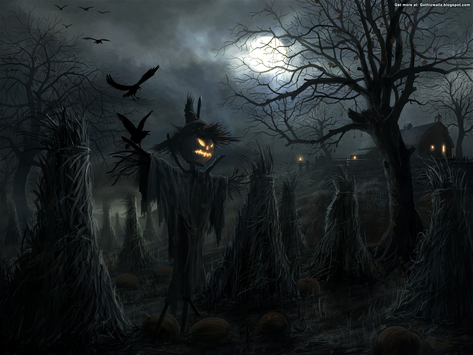 Halloween Graveyard Dark Gothic Wallpaper