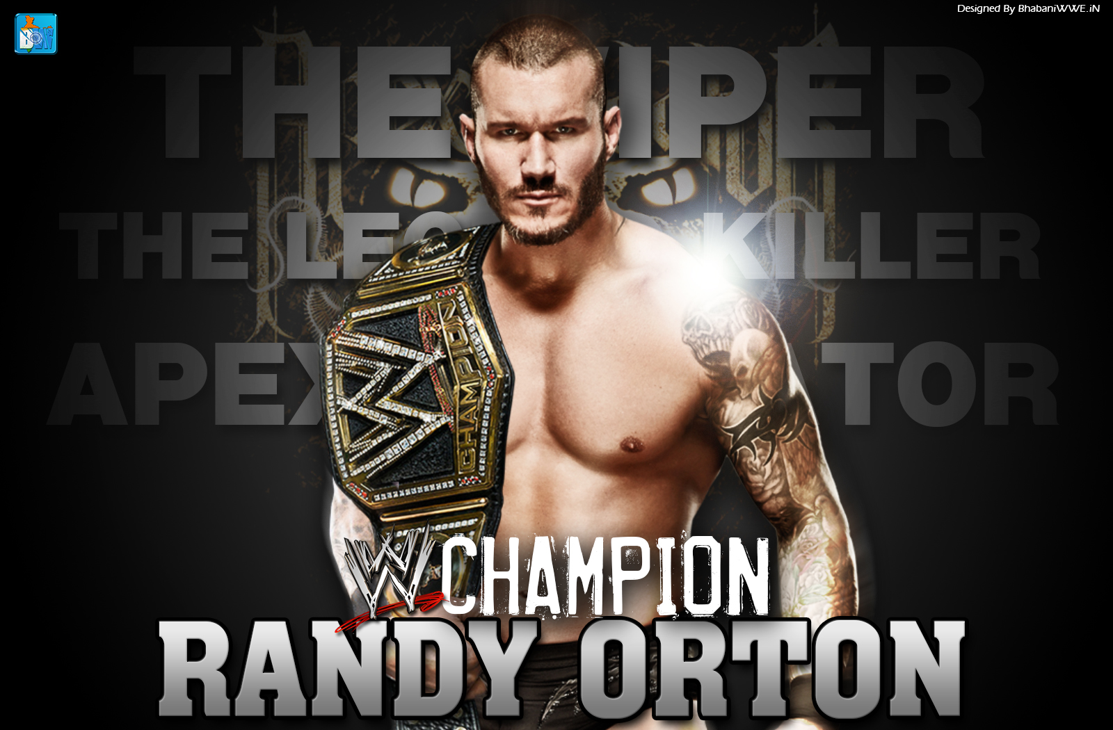 Champion The Viper Randy Orton Hq Wallpaper Designed By Bhabani