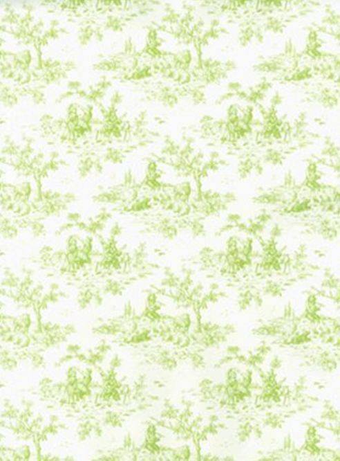 Wallpaper By The Yard Green Pastoral Toile French Countryside