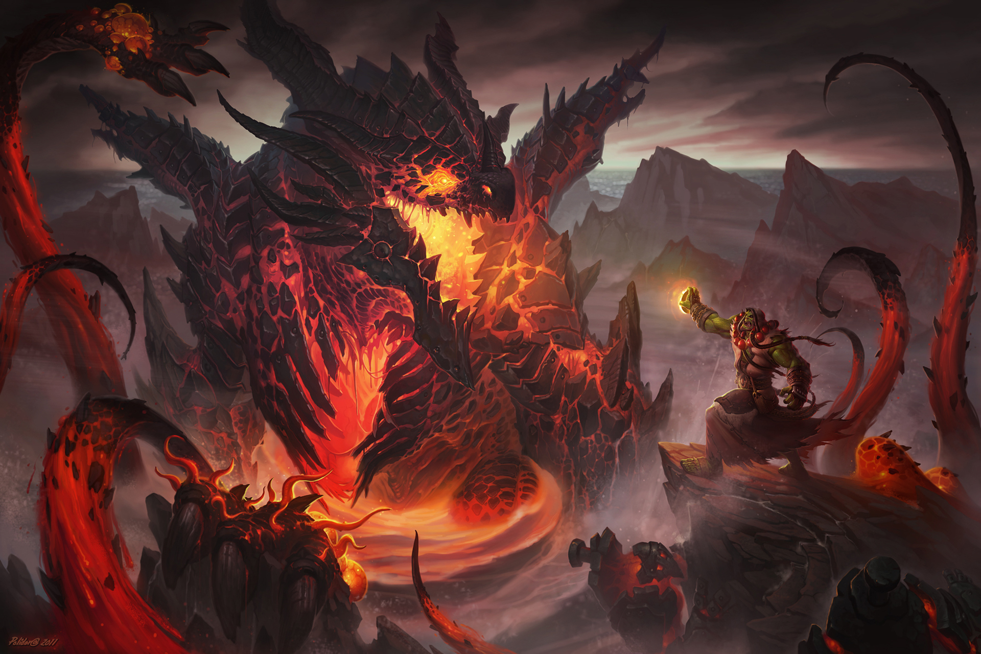 World Of Warcraft Cataclysm Deathwing Fight Wallpaper HD Desktop