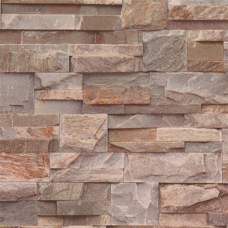 Brown Grey J27408 Natural Brick Stone Effect Muriva Wallpaper