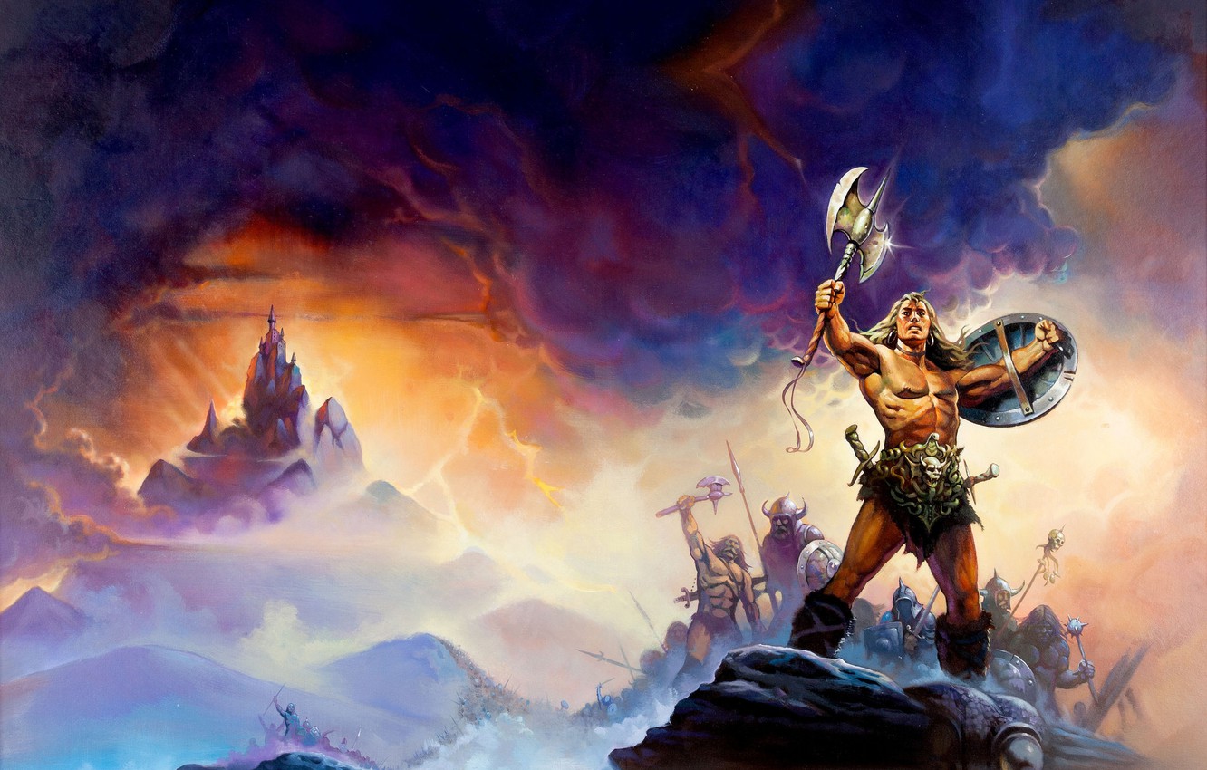Wallpaper Background War Axe Shield Barbarian Conan Image