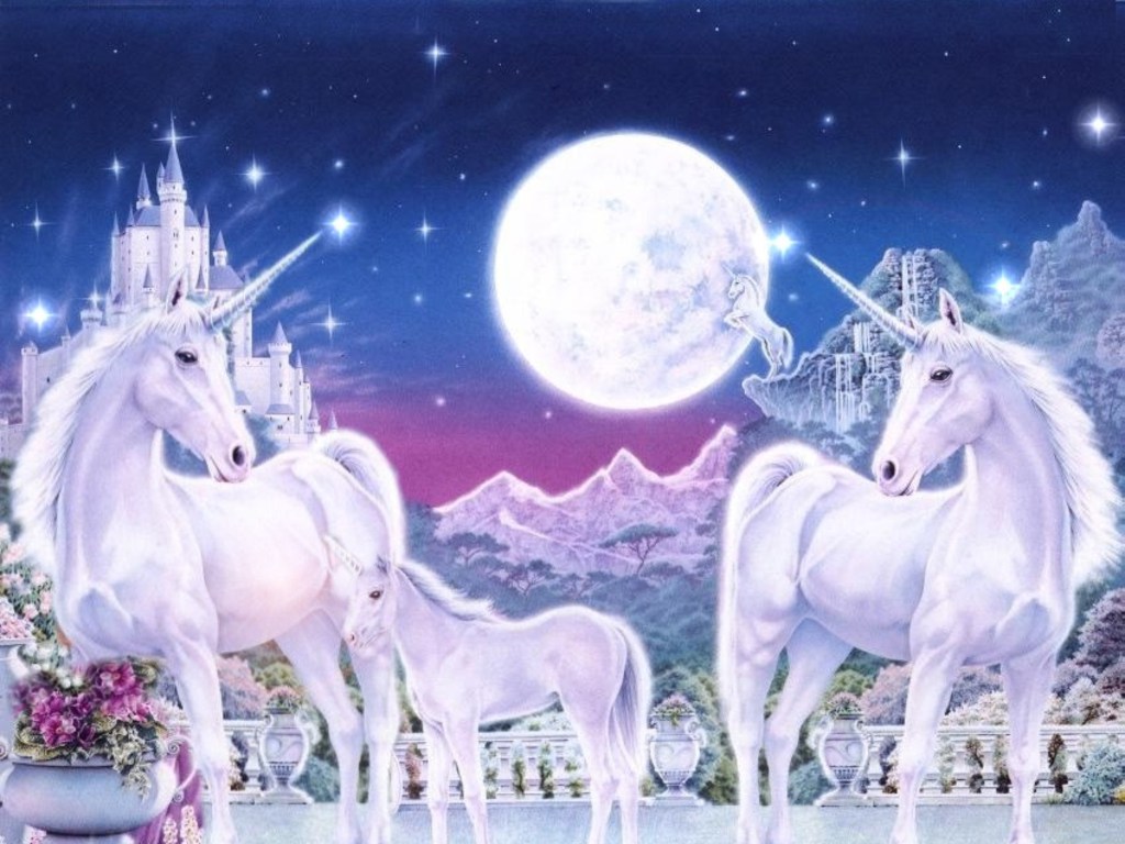 Unicorn Family Wallpaper Stock Photos