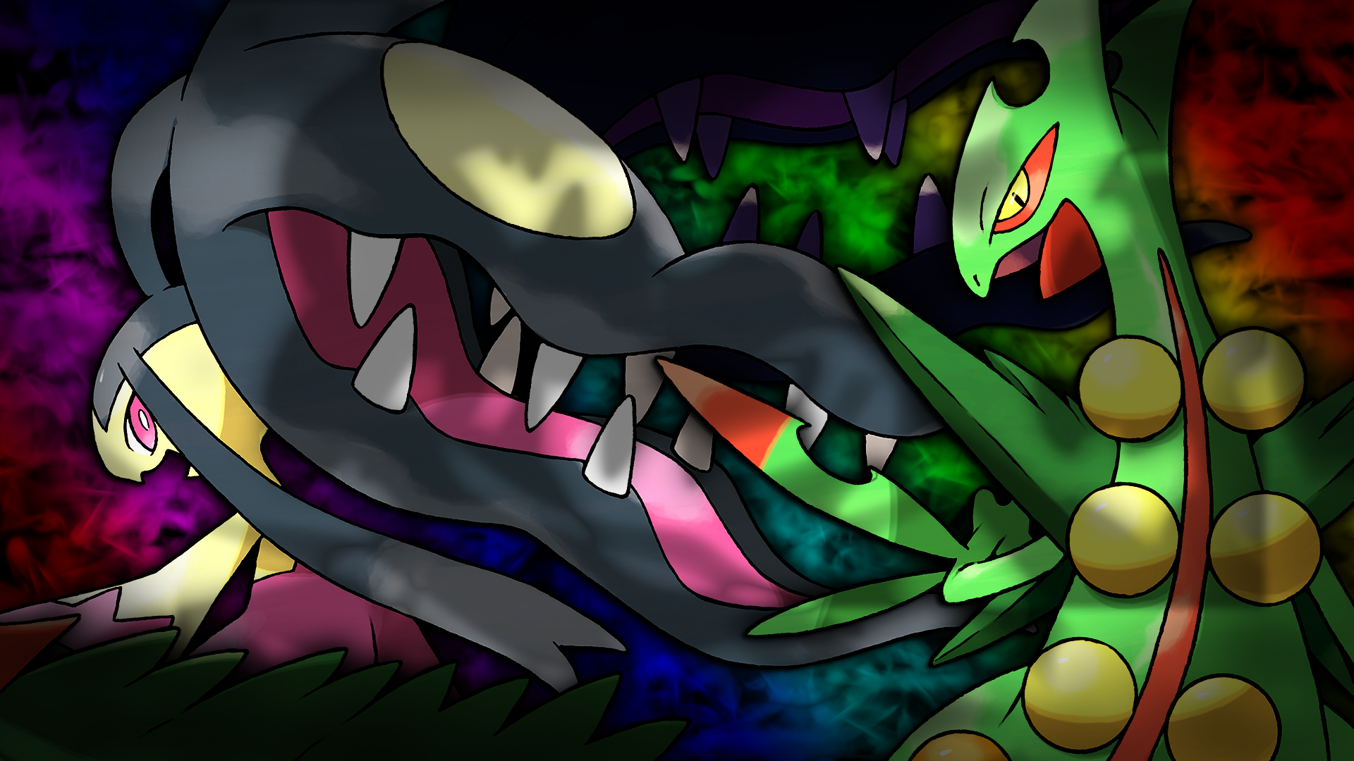 Mega Mawile And Sceptile Wallpaper By Glench On