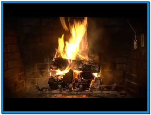 wood burning fireplace screensaver