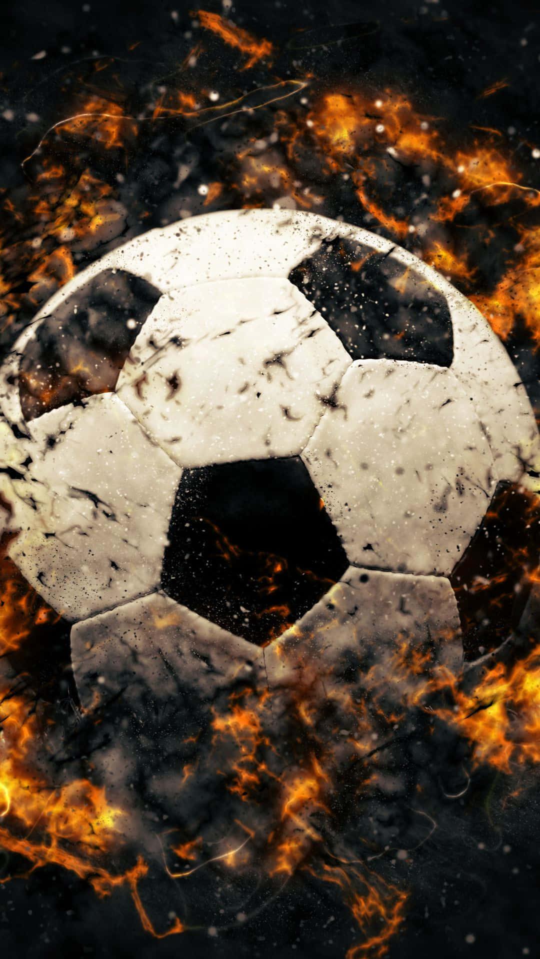 Soccer iPhone Flaming Ball Photography Wallpaper