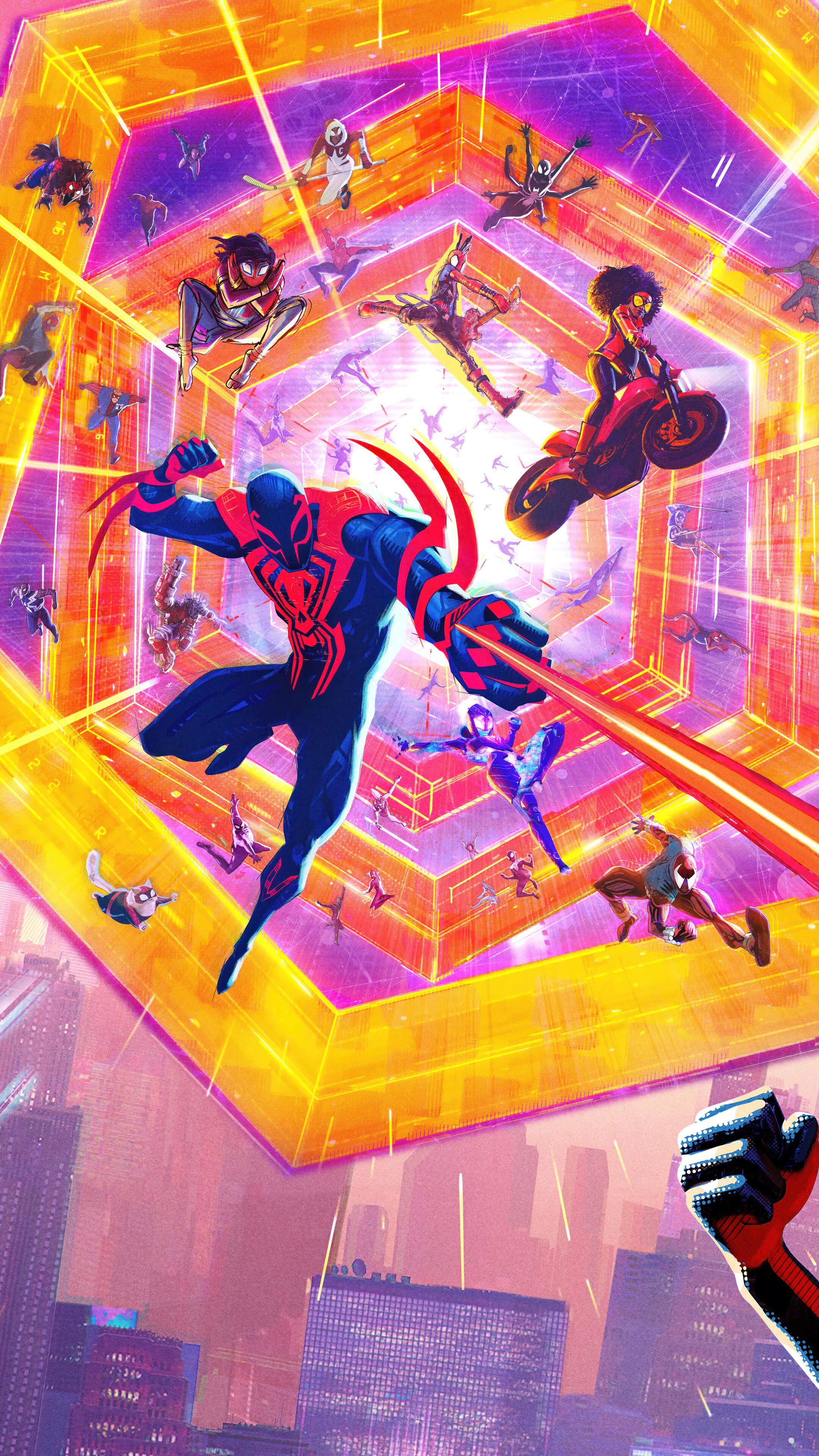 Spider Man Across The Verse Characters 4k Wallpaper iPhone
