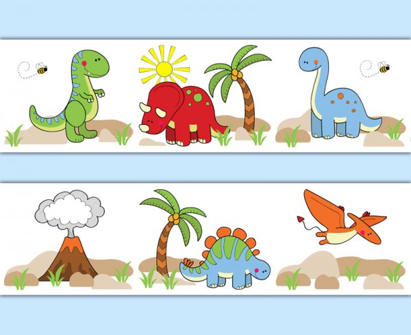 Dinosaur Wallpaper Border Wall Decals Baby Boy Nursery Stickers