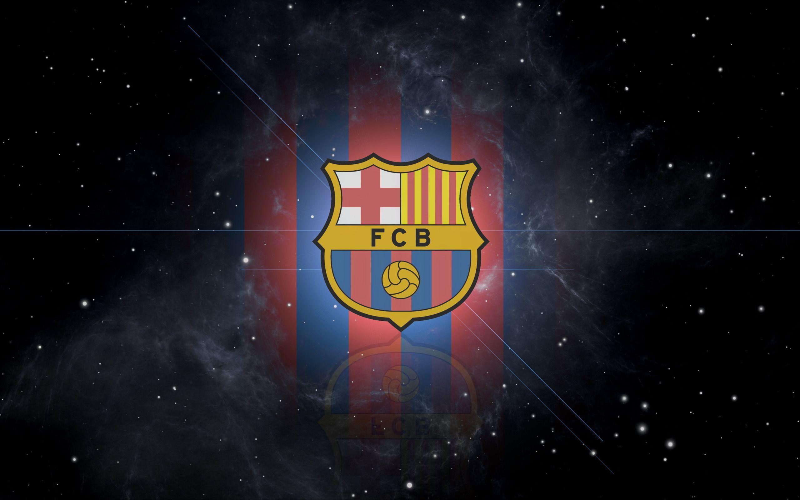 FC Barcelona Logo on a Starry Background 4k Wallpaper