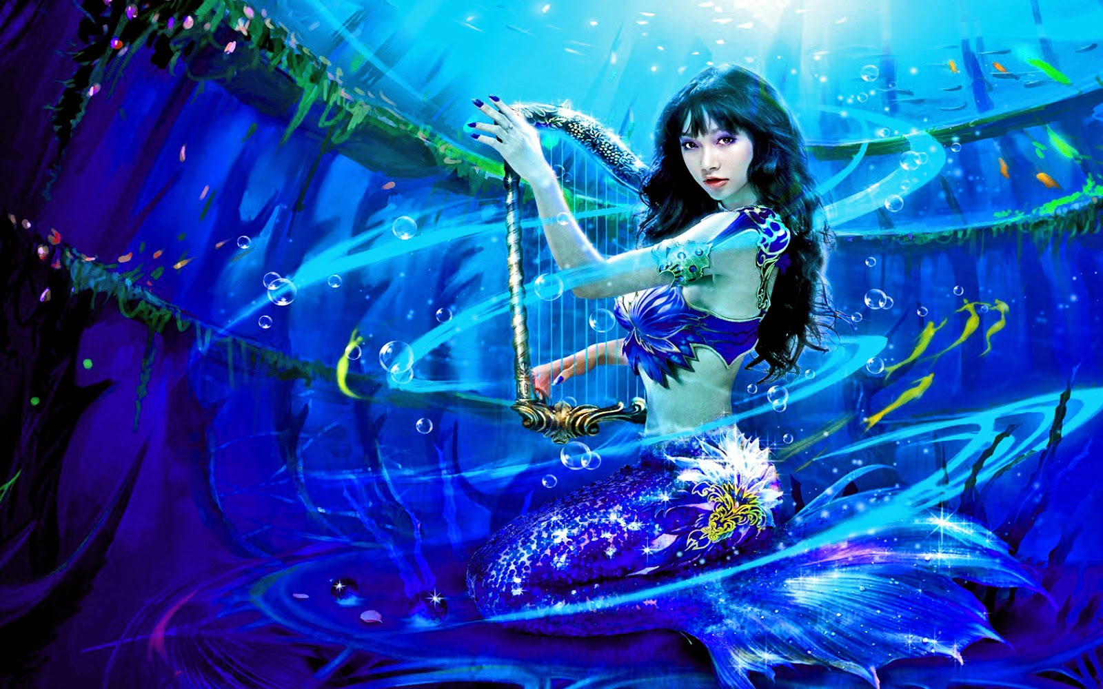 Real Life Mermaid Girls Photography With Photoshop Graphics Effects HD
