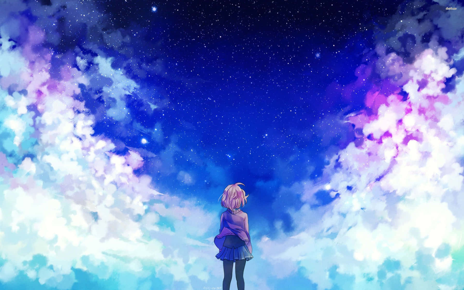Modern Anime Blue Aesthetic Wallpaper For Your Desktop