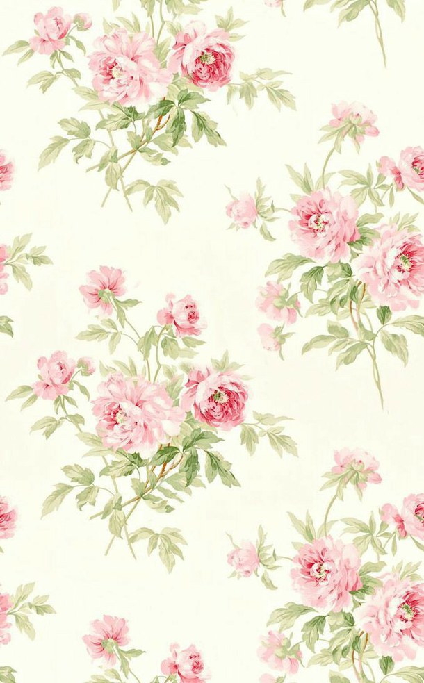 background girly shabby chic vintage wallpaper pink on white