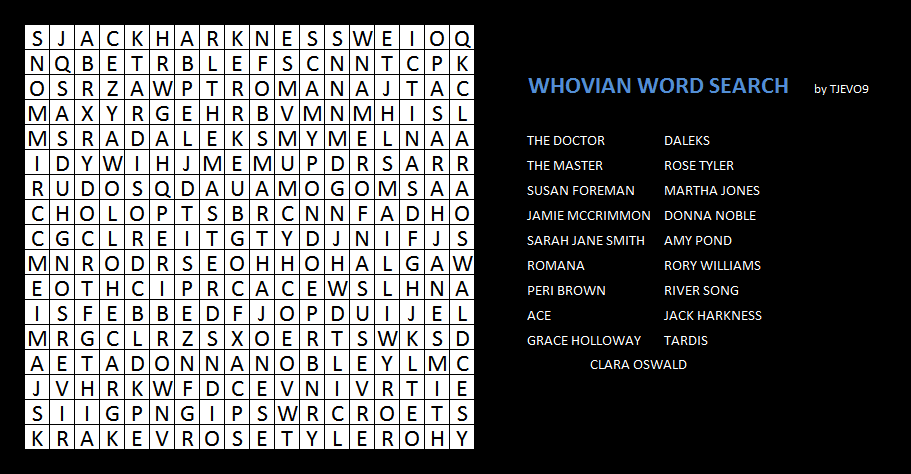 Whovian Word Search By Tjevo9