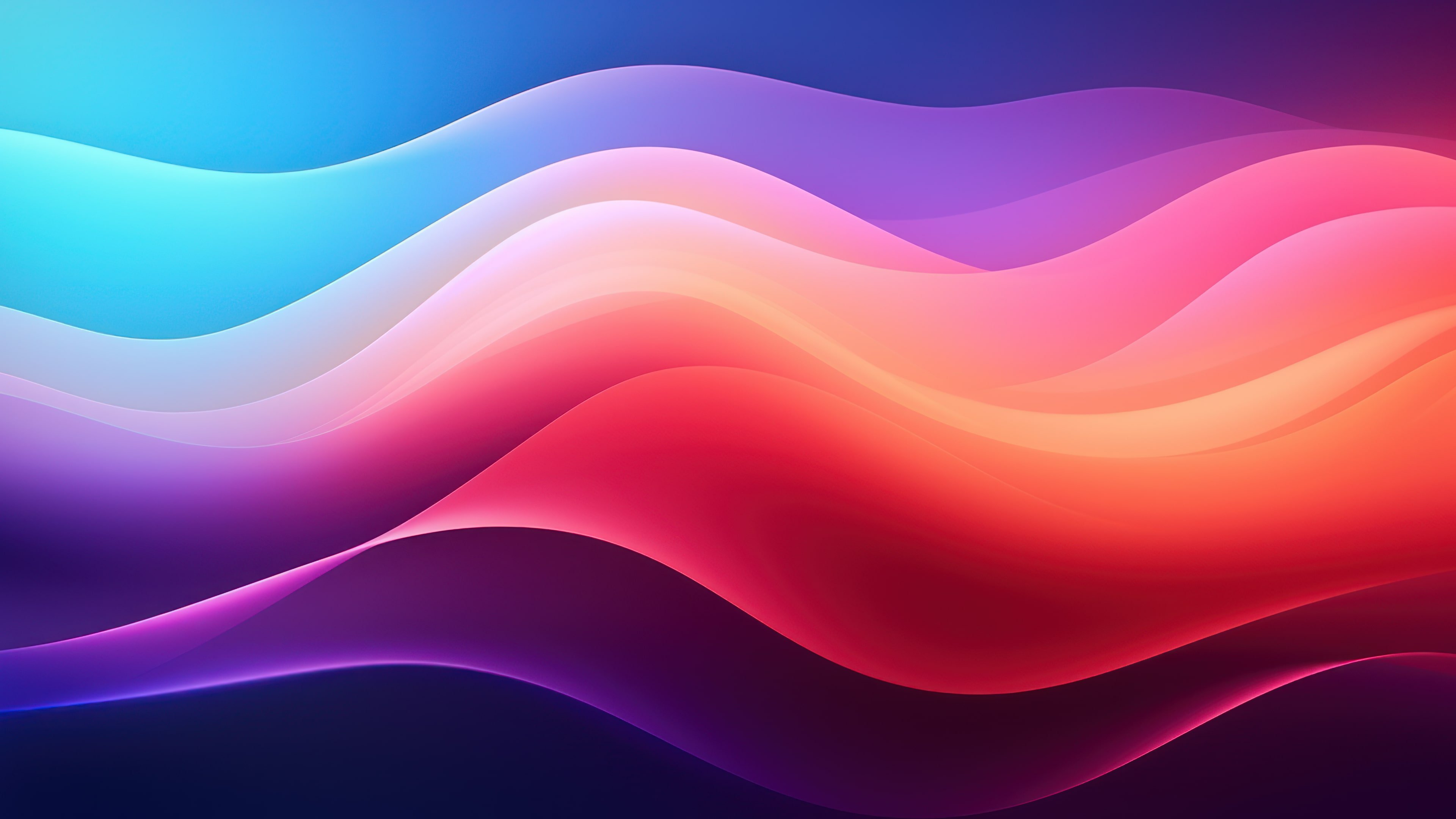 Colorful Abstract Wave Lines In Motion Ai Generated 4k Wallpaper