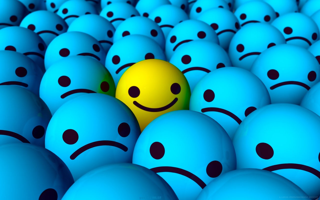 Faccine Emoticons Blu Happy Smiley Wallpaper Jpg