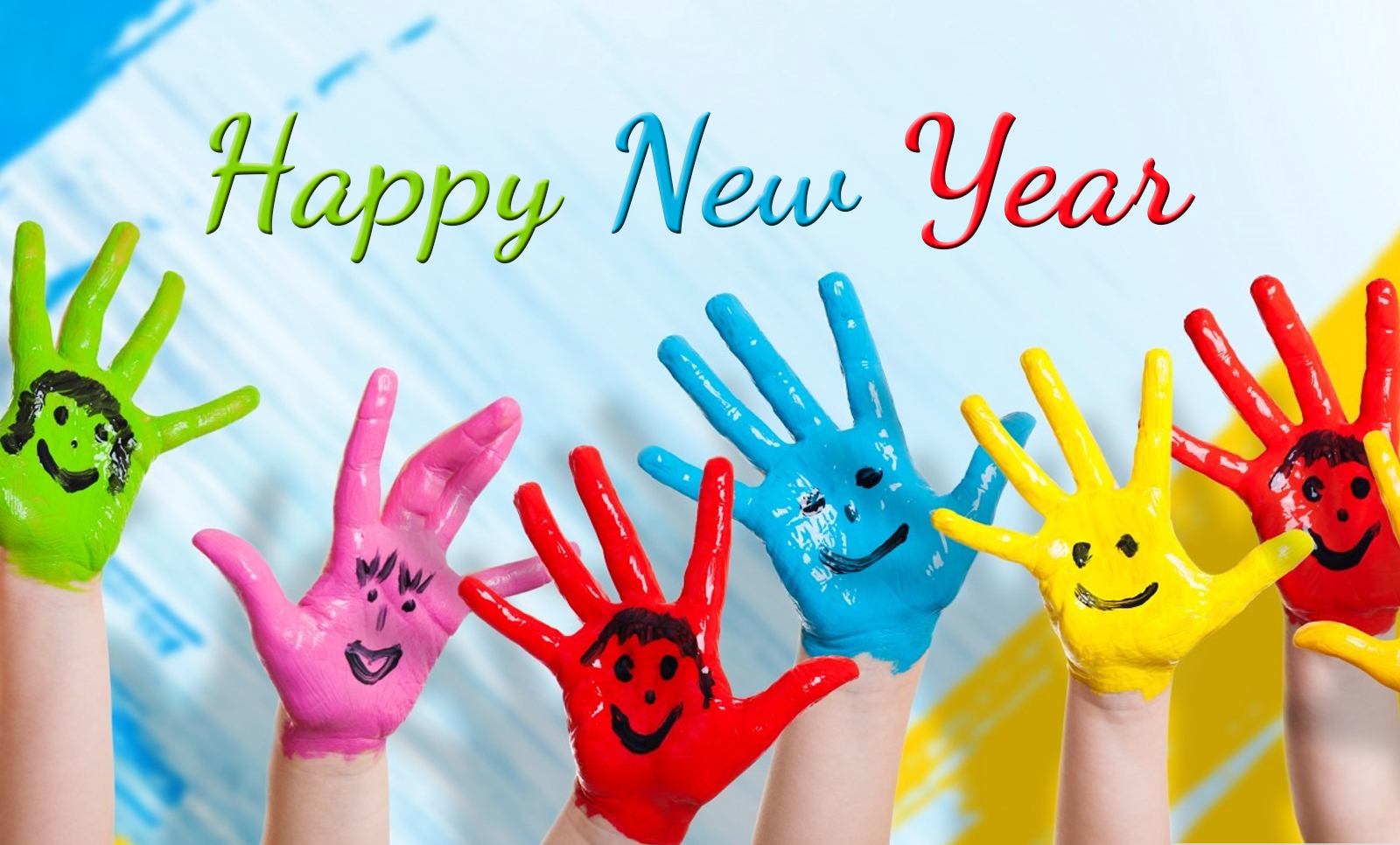 Colorful Kids Happy New Year Image Wishes Quotes HD