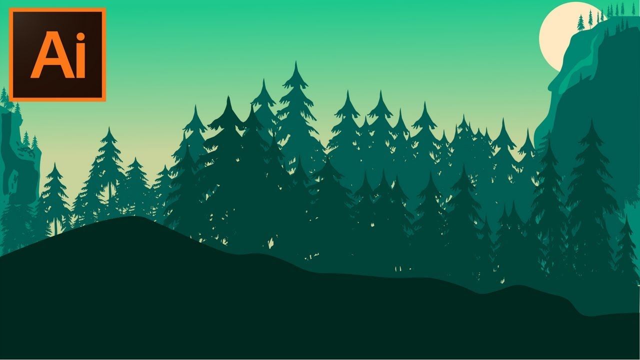 Adobe Illustrator Cc Tutorial How To Make A Forest Background
