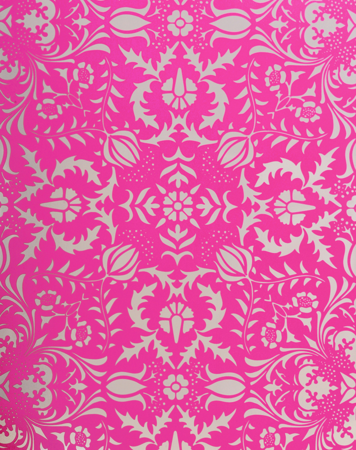 Dauphine Electric Raspberry Damask Wallpaper Little Crown Interiors