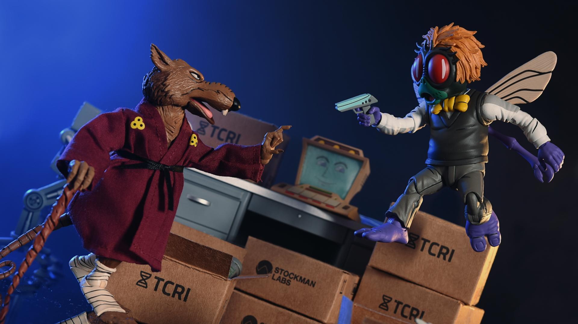 Neca Teenage Mutant Ninja Turtles Splinter And Baxter Stockman Re