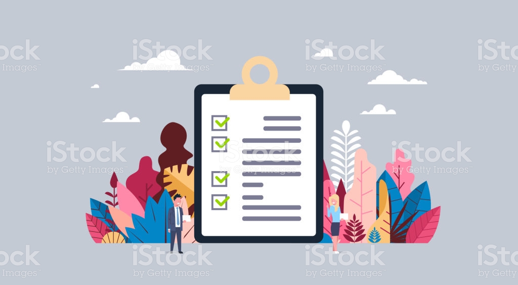 Checklist Survey Background Business Man And Woman Working