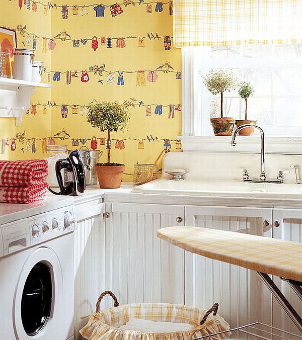 A Laundry Room Transformation by Tartan  Toile That Youll Have to See to  Believe