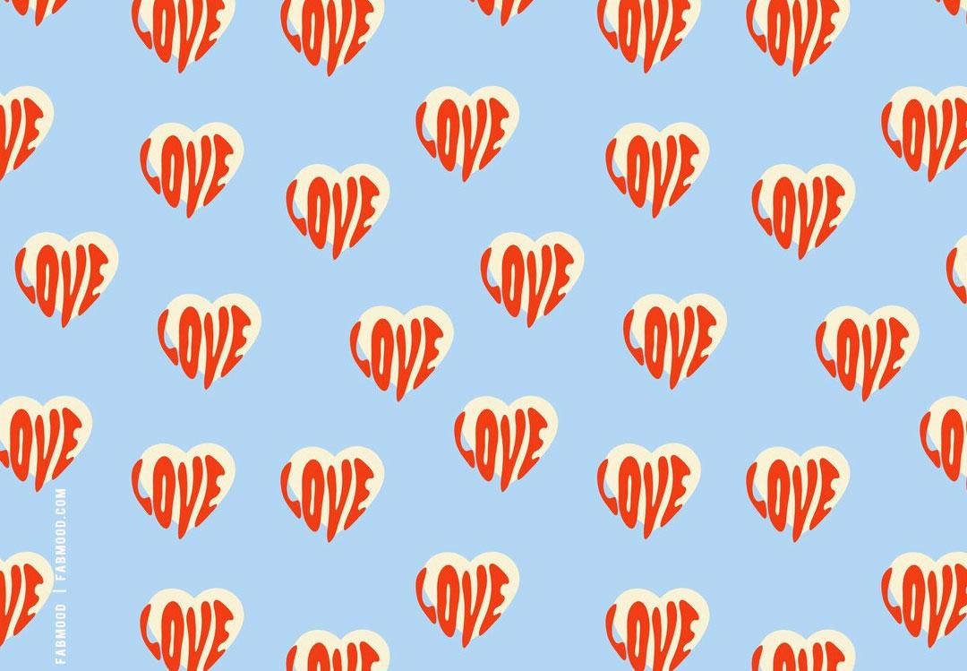 Captivating Valentines Wallpaper Ideas Retro Love Heart Blue