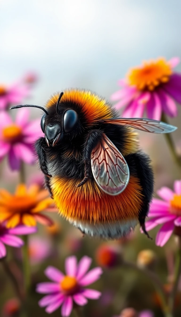 Orange And Black Bumblebee Wallpaper