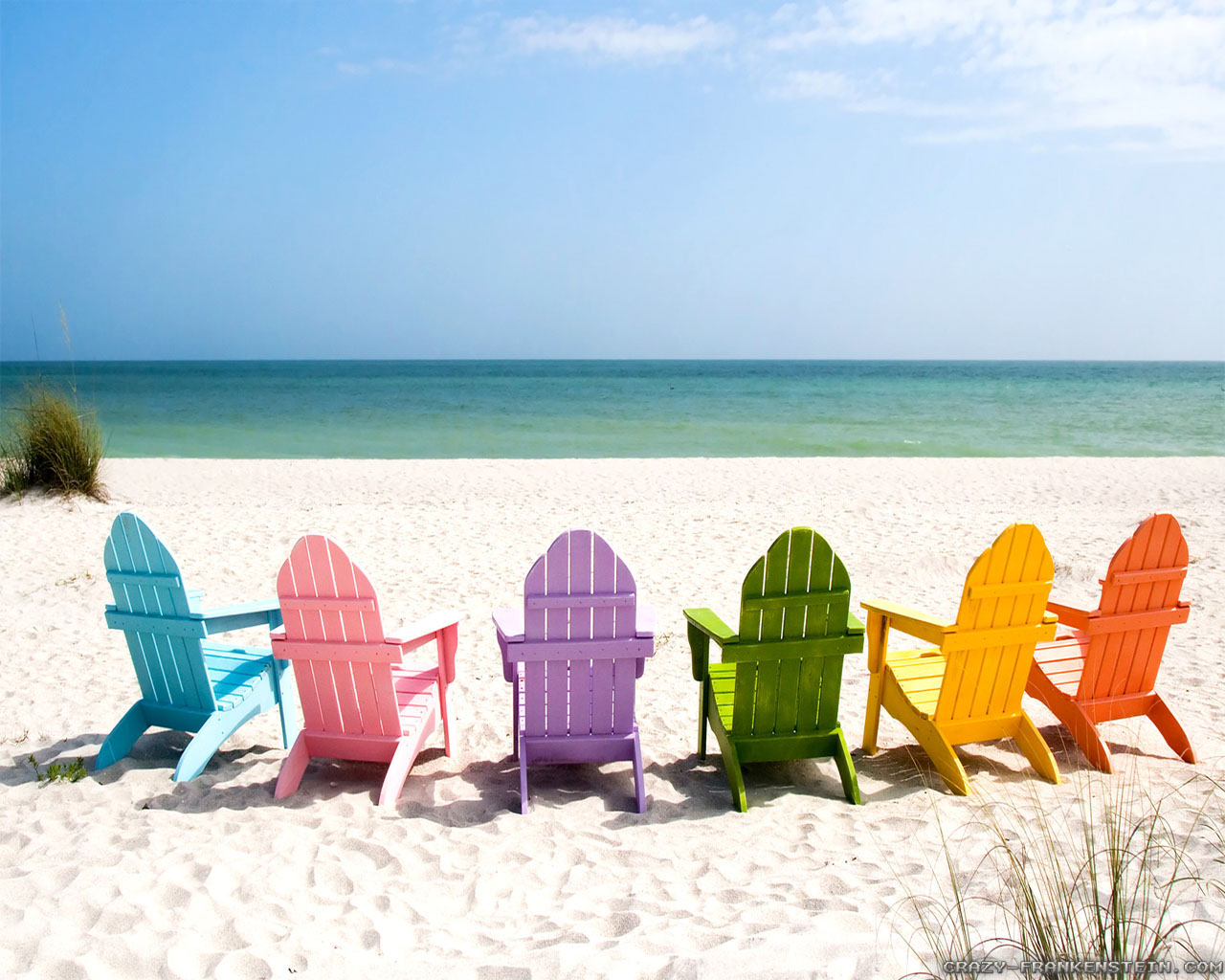 Beach Chairs Summer Colors Wallpaper IwallHD