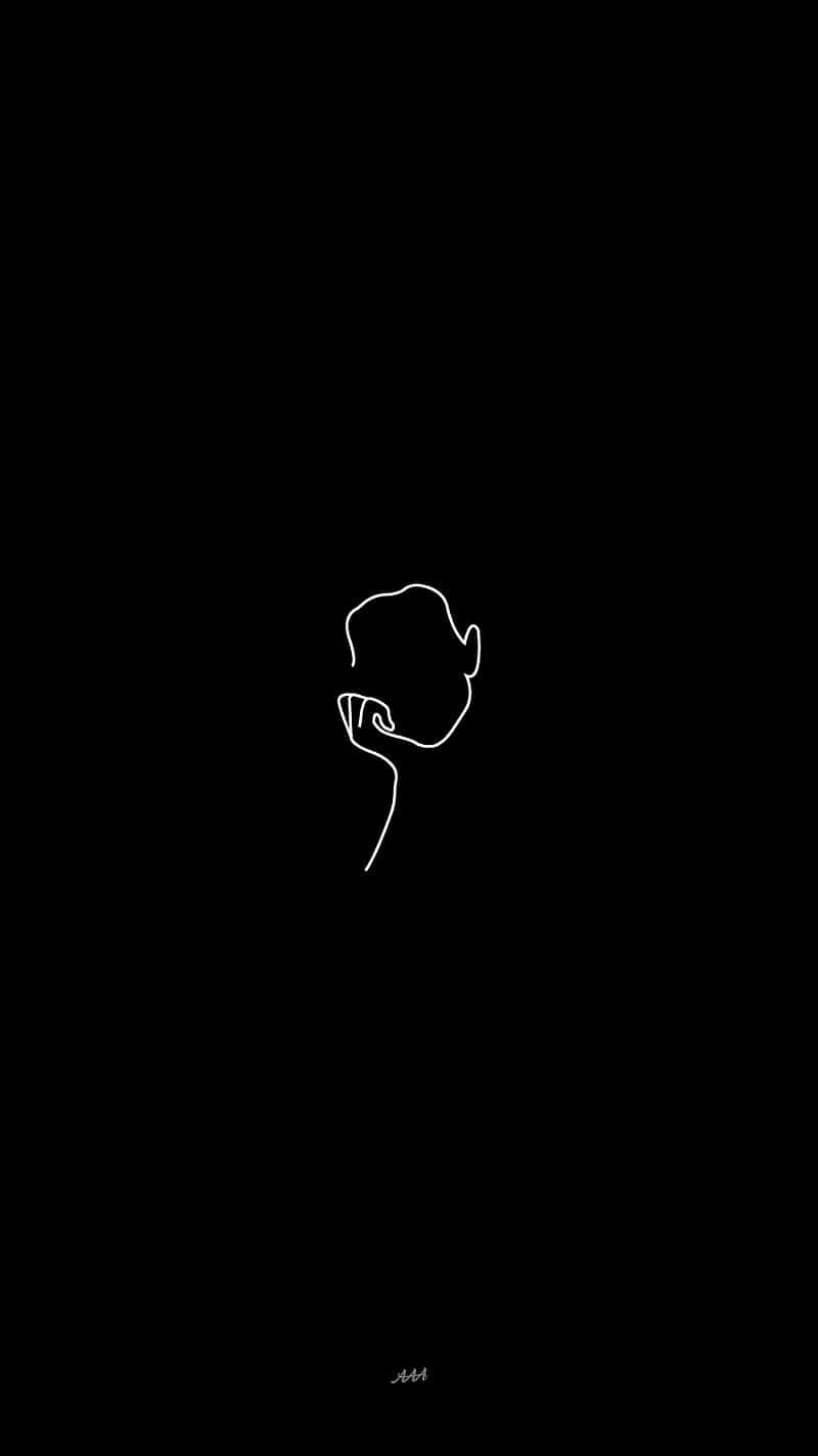 A Minimalistic Wallpaper That Features Single Black Strip