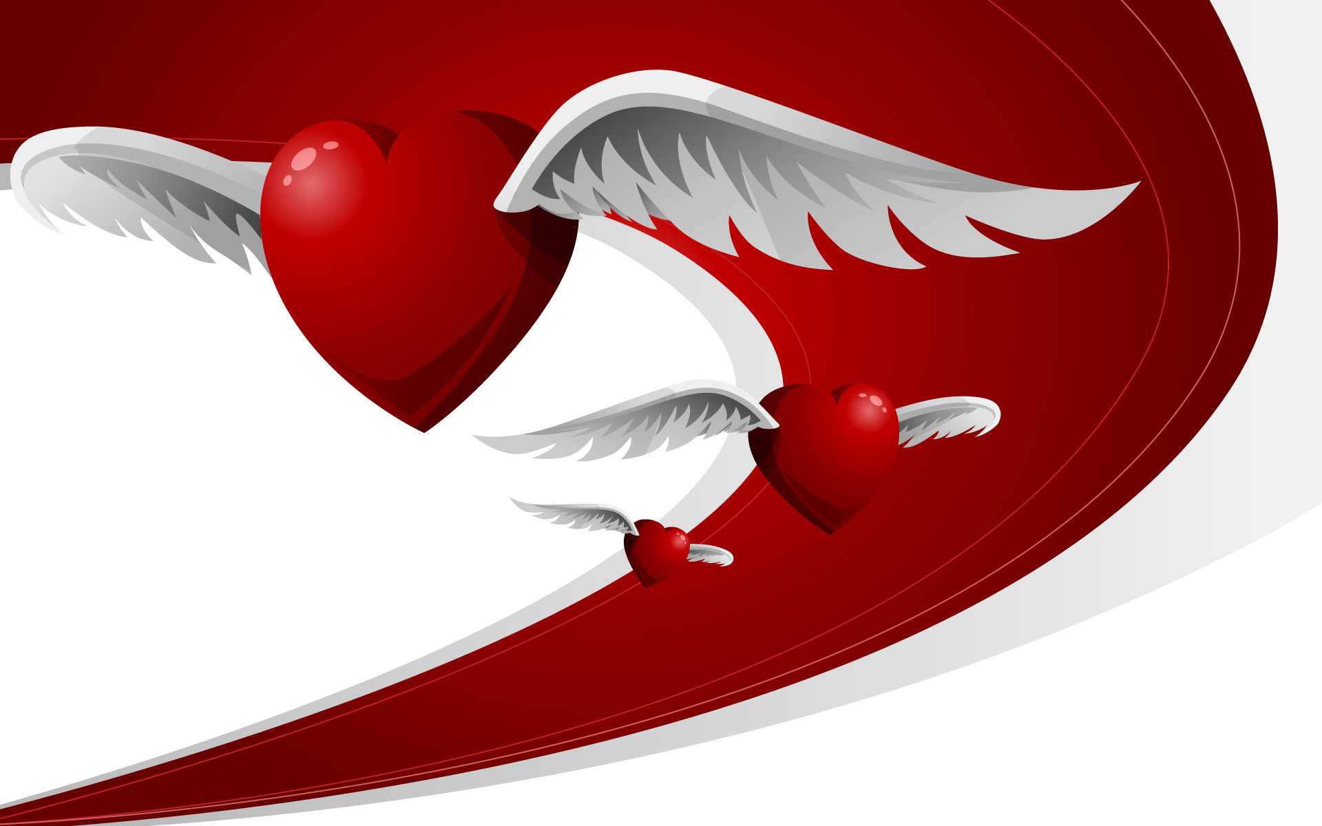 Flying Love Hearts Wallpaper HD
