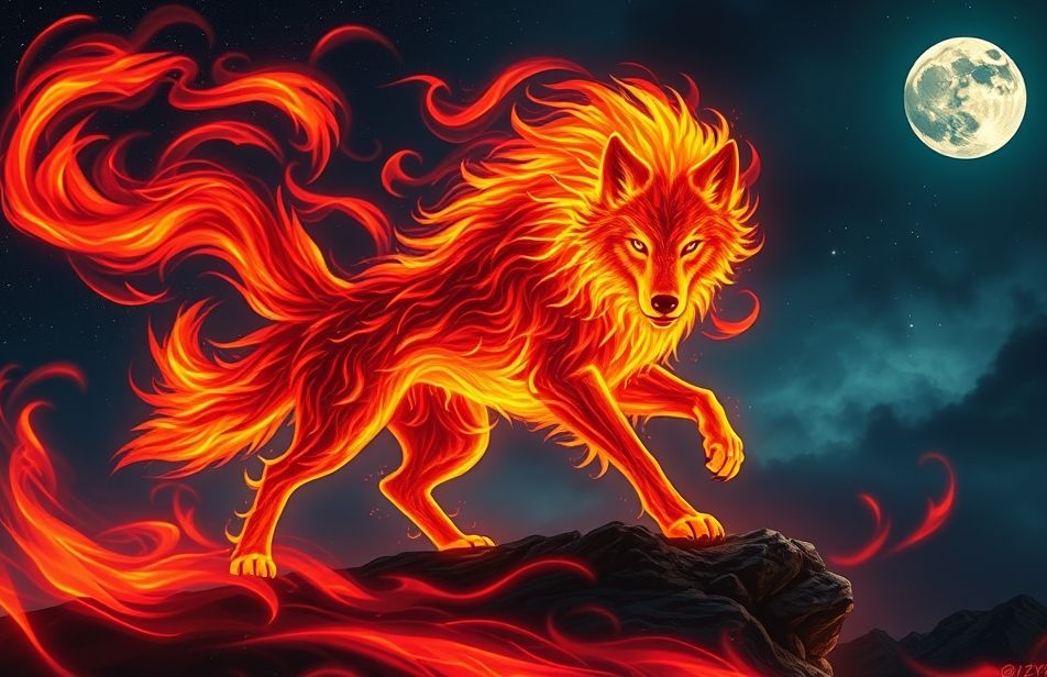 Fire Wolf Wallpaper