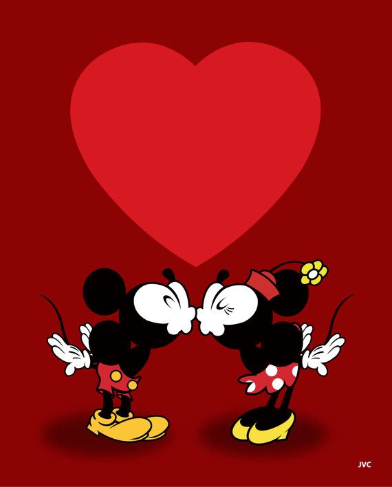 Valentine Mickey And Minnie Kiss By Print Jasminevictoria