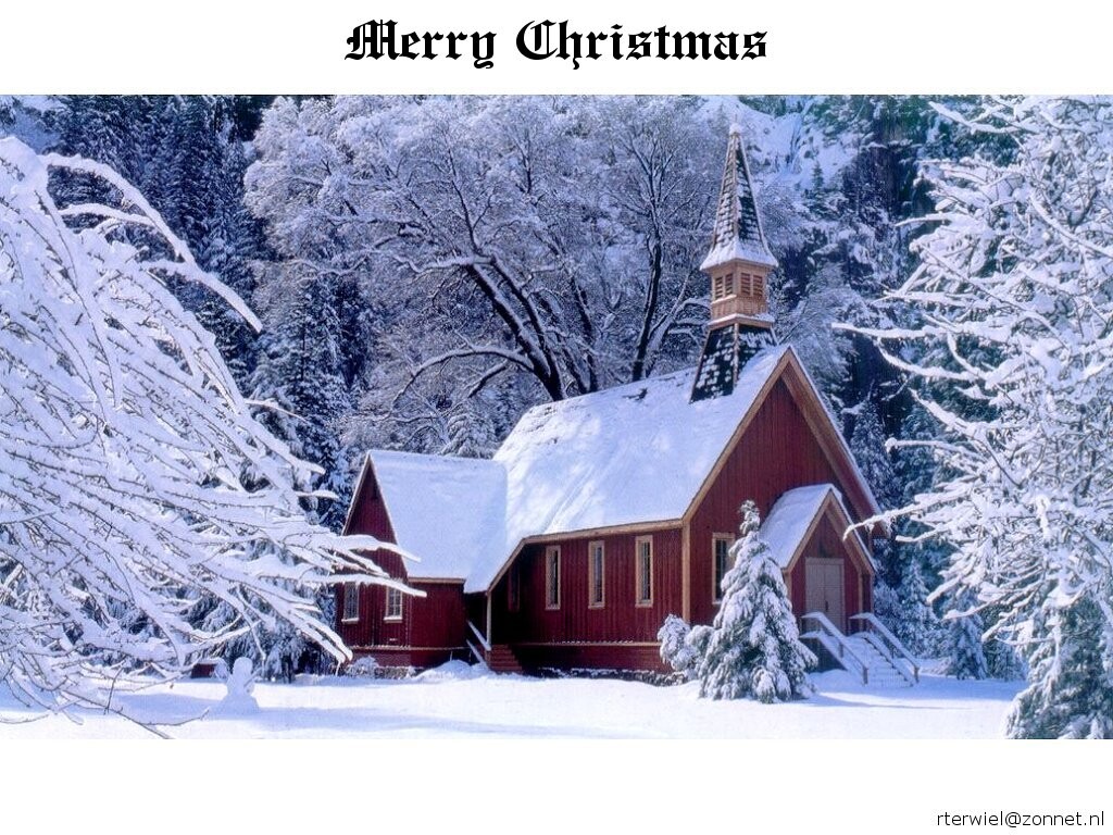 Snow Covered Chapel   Christmas Landscapes Wallpaper Image
