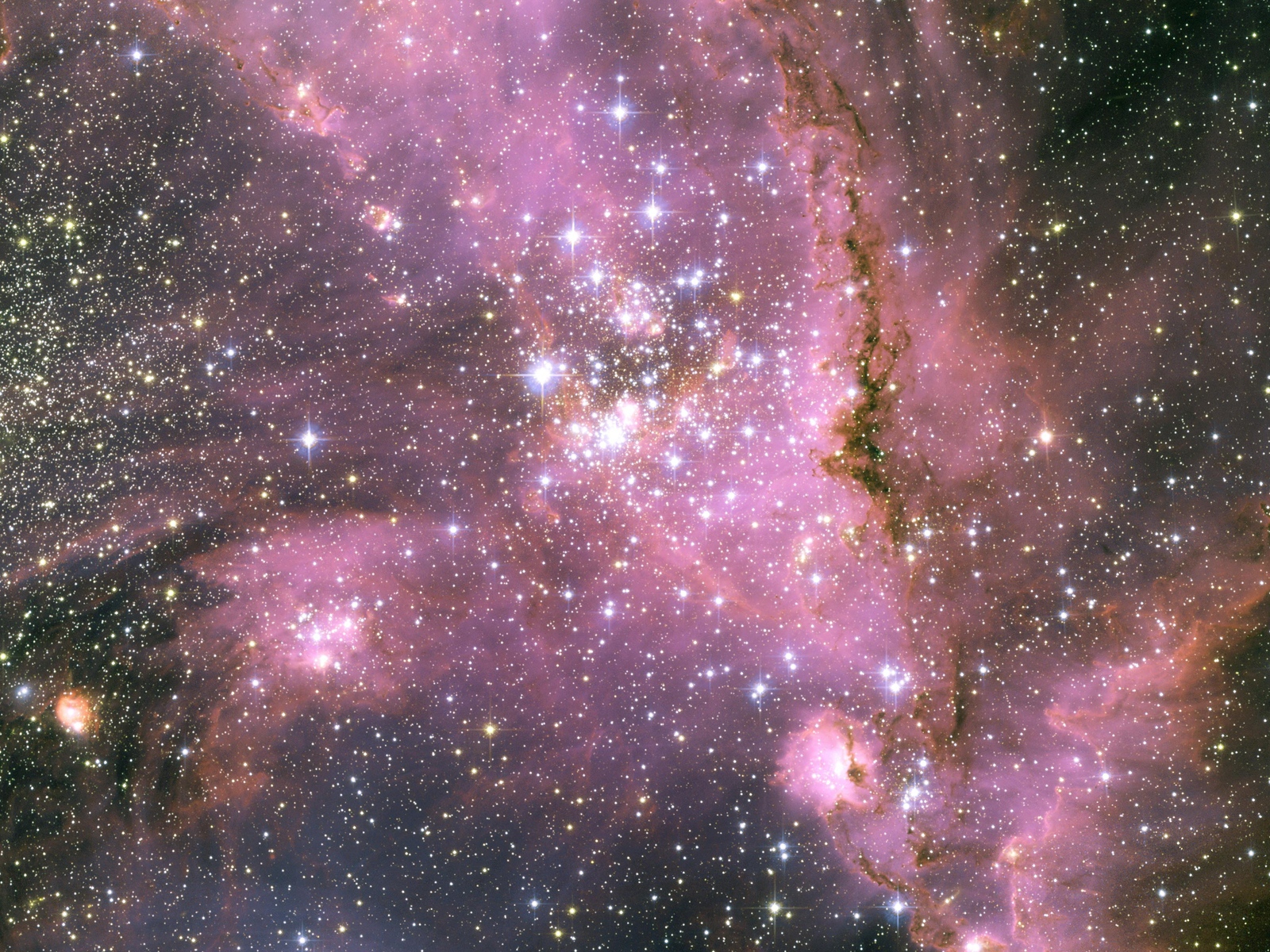 Wallpaper Stars Pink Light Galaxy HD Background