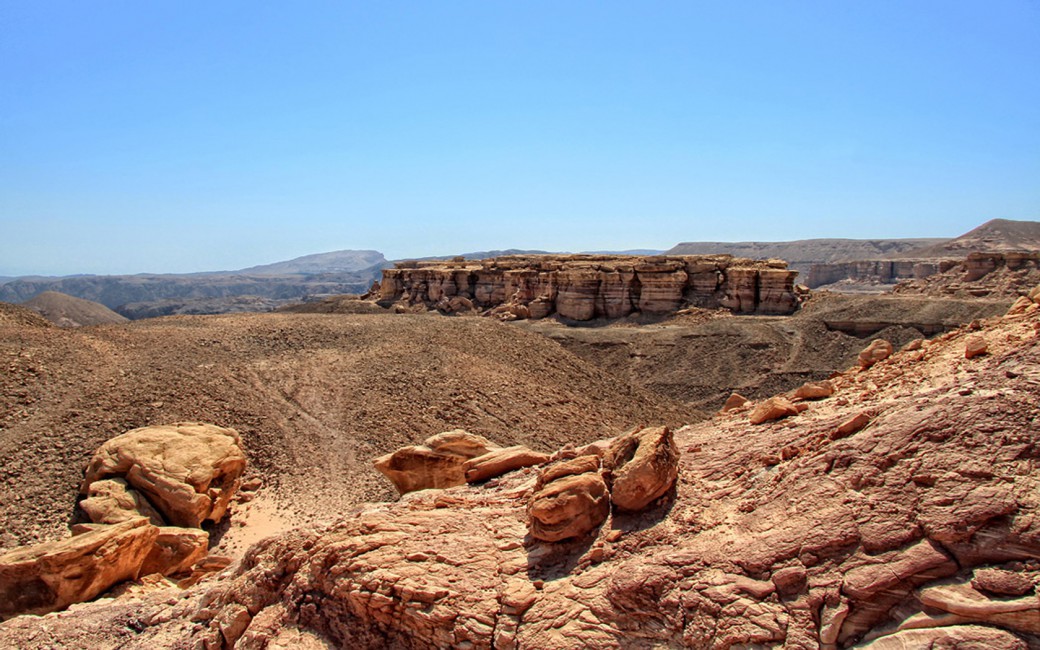 Sinai Egypt Mountains Desert Sand Stones Canyons Stock