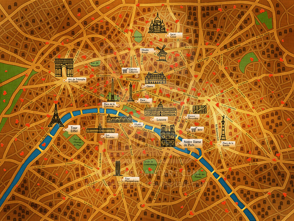 Paris Map by vladstudio