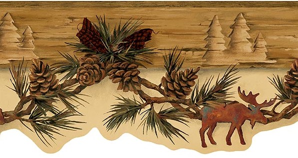 Moose Bear Swag Red Bow Wallpaper Border eBay 596x316