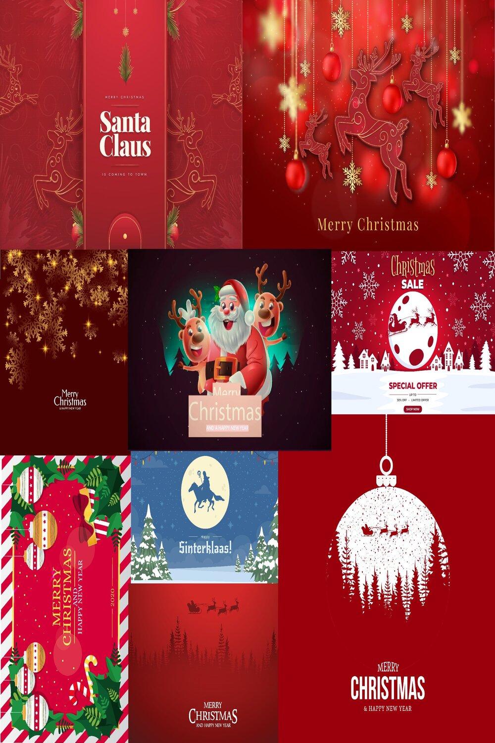 Bundle of Merry Christmas Backgrounds MasterBundles