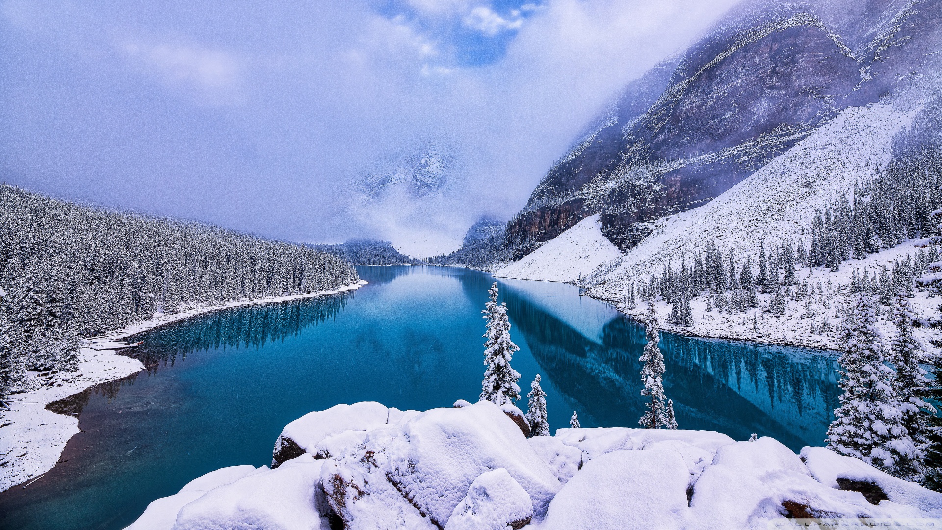 Mountain Winter Landscape Ultra HD Desktop Background Wallpaper
