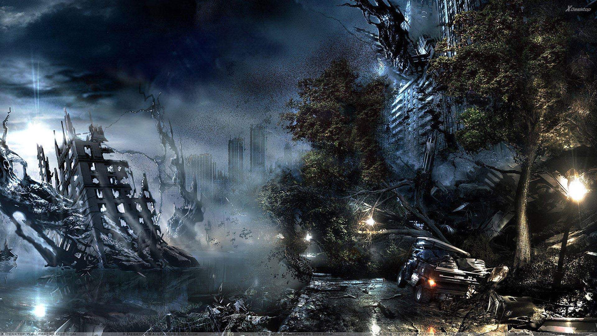 Future City Wallpaper Destroyed Of From Dark HD Walls